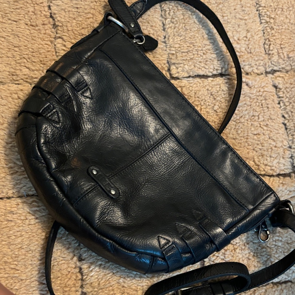 Frye Black Leather Crossbody Bag with Buckle Details - Picture 5 of 5